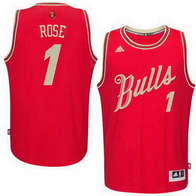 canotta uomo chicago bulls natale 2015 derrick rose 1 rosso