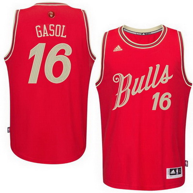 maglia uomo nba chicago bulls natale 2015 pau gasol 16 rosso