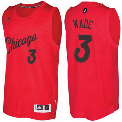 maglia nba basket chicago bulls natale 2016 dwyane wade 3 rosso