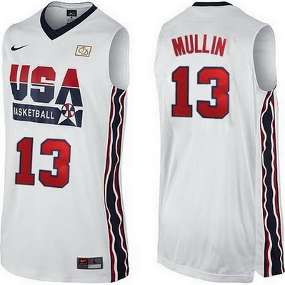 maglie basket chris mullin 13 nba usa 1992 bianca