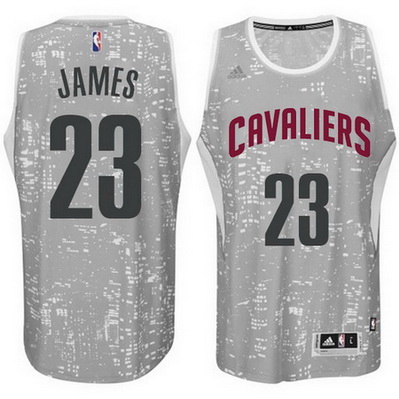 canotta uomo cleveland cavaliers lebron james 23 lights grigio