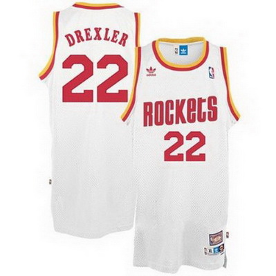 maglia basket clyde drexler 22 retro houston rockets bianca