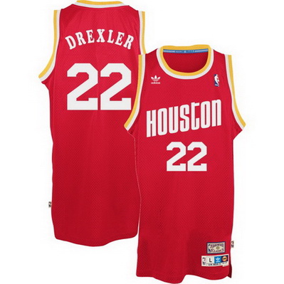 canotta basket clyde drexler 22 retro houston rockets rosso