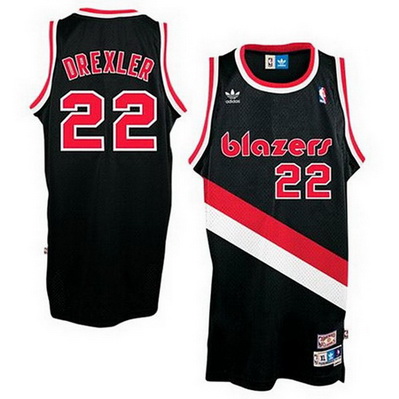 maglia basket clyde drexler 22 retro portland trail blazers nero