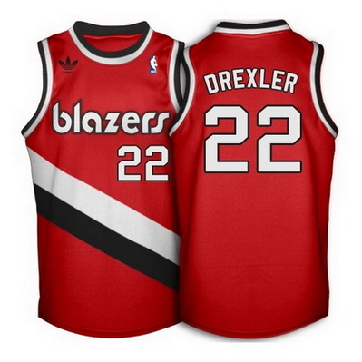 canotta basket clyde drexler 22 retro portland trail blazers rosso