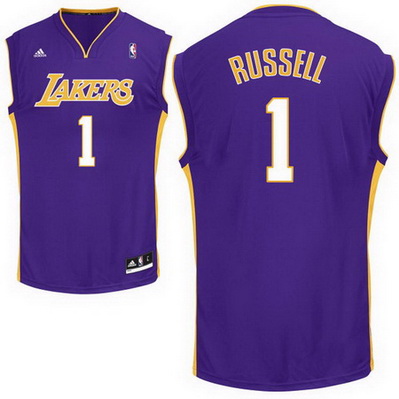 maglia basket d'angelo russell 1 los angeles lakers rev30 porpora