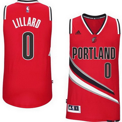 maglia damian lillard 0 2015 portland trail blazers rosso