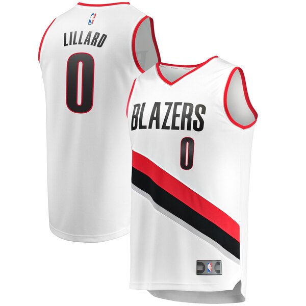 maglia damian lillard 0 2020 portland trail blazers bianca