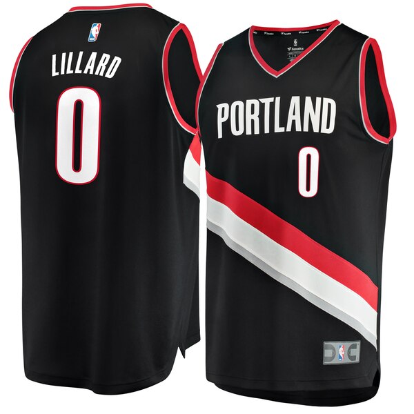 maglia damian lillard 0 2020 portland trail blazers nero