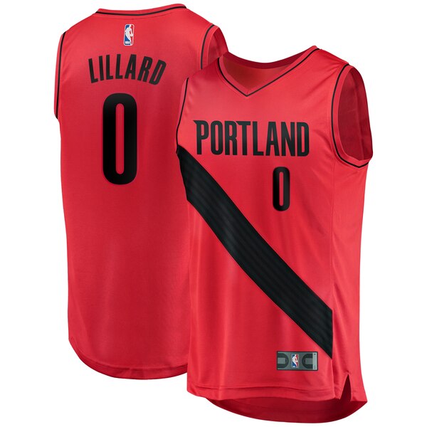 maglia damian lillard 0 2020 portland trail blazers rosso