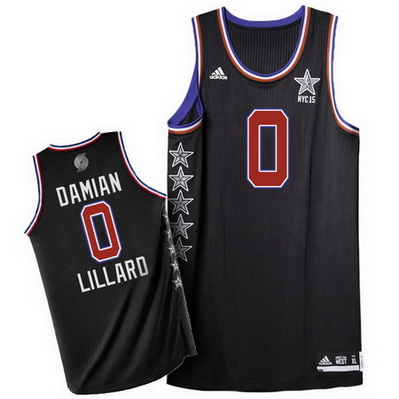 maglia uomo damian lillard 0 nba all star 2015 nero