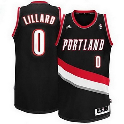 maglia basket damian lillard 0 portland trail blazers rev30 nero