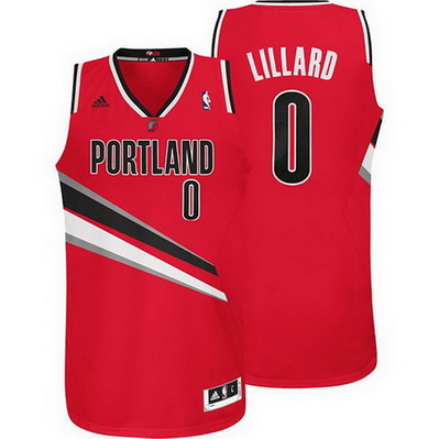 canotta basket damian lillard 0 portland trail blazers rev30 rosso