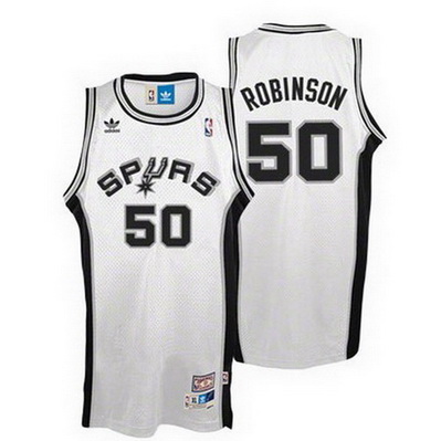 maglia nba david robinson 50 retro san antonio spurs bianca