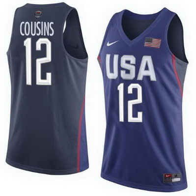 maglia basket demarcus cousins 12 nba usa olimpiadi 2016 blu