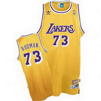 canotta basket dennis rodman 73 retro los angeles lakers giallo