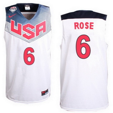 maglia uomo derrick rose 6 nba usa 2014 bianca