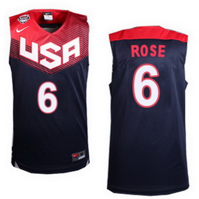 canotta basket uomo derrick rose 6 nba usa 2014 blu