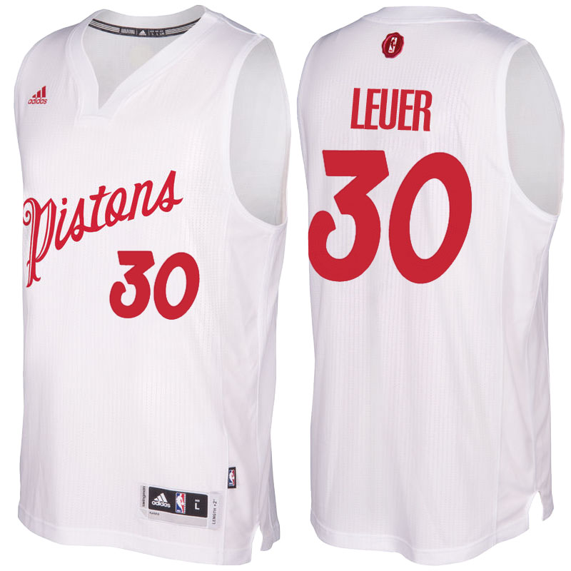 Maglie Jon Leuer 30 2017 Detroit Pistons Bianca