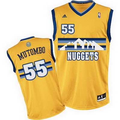 canotta nba dikembe mutombo 55 denver nuggets rev30 giallo