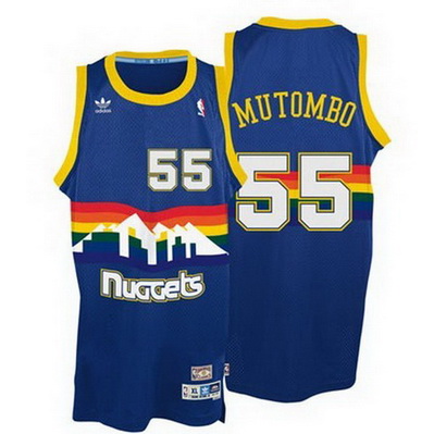 maglia basket dikembe mutombo 55 denver nuggets soul blu