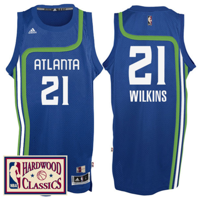 maglia nba dominique wilkins 21 retro atlanta hawks blu