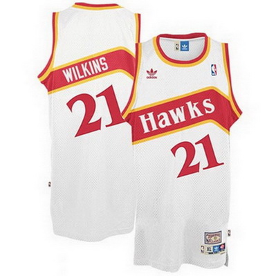 canotta dominique wilkins 21 retro atlanta hawks rev30 bianca