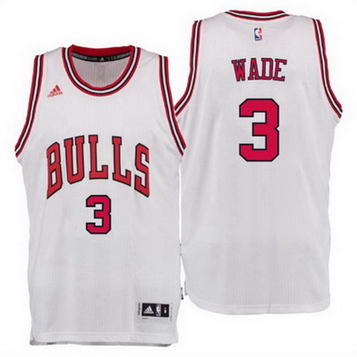 maglia uomo dwyane wade 3 chicago bulls rev30 bianca