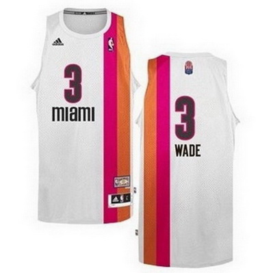 maglia nba dwyane wade 3 retro miami heat bianca