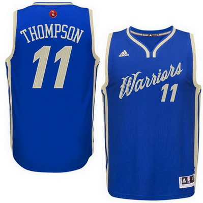 maglia uomo golden state warriors natale 2015 klay thompson 11 blu