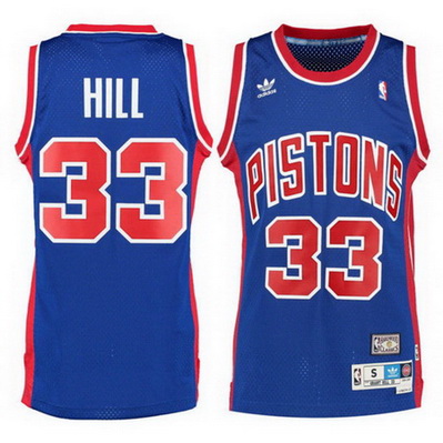 maglia basket grant hill 33 retro detroit pistons blu