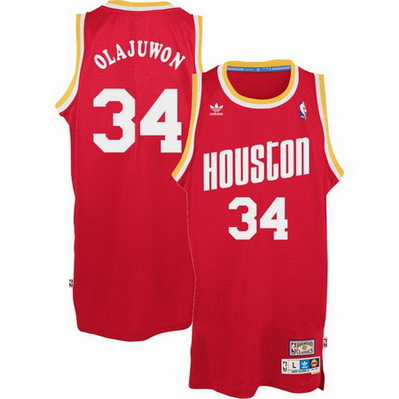 maglia nba hakeem olajuwon 34 retro houston rockets rosso