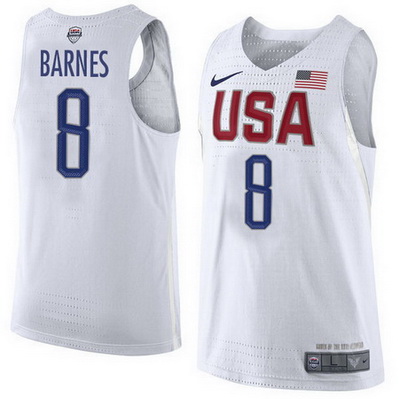 maglie uomo harrison barnes 8 nba usa olimpiadi 2016 bianca