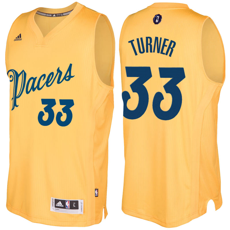 Maglia Indiana Pacers Natale 2016 Myles Turner 33 Giallo