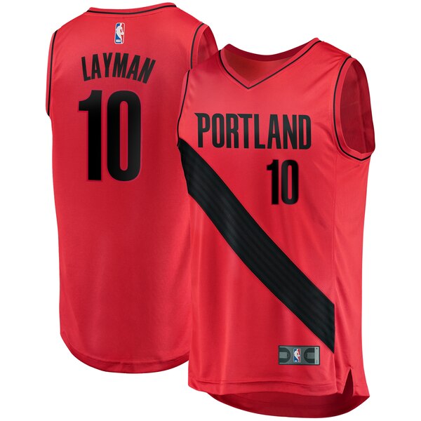 maglia Jake Layman 10 2020 portland trail blazers rosso