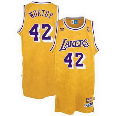 canotta basket james worthy 42 los angeles lakers giallo