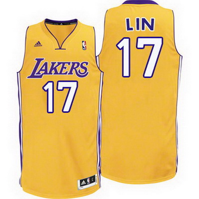 maglia nba jeremy lin 17 los angeles lakers rev30 giallo