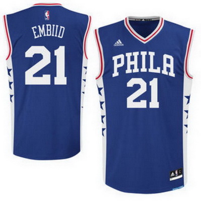 maglia basket joel embiid 21 philadelphia 76ers rev30 blu