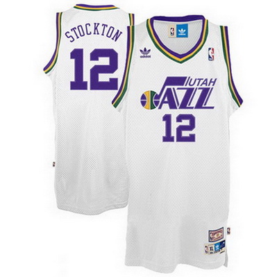 canotta basket john stockton 12 utah jazz bianca