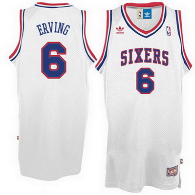 canotta nba julius erving 6 philadelphia 76ers classico bianca