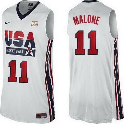 canotte basket karl malone 11 nba usa 1992 bianca