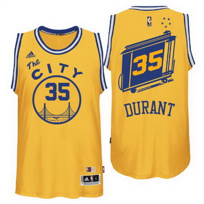 maglia nba kevin durant 35 retro golden state warriors giallo