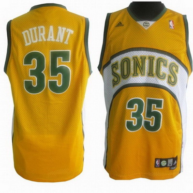 canotta nba kevin durant 35 seattle supersonics retro giallo