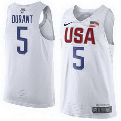 maglia uomo kevin durant 5 nba usa olimpiadi 2016 bianca