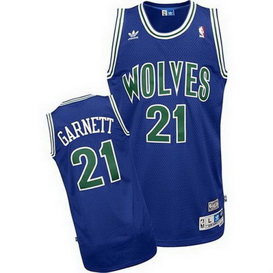 canotta basket kevin garnett 21 retro minnesota timberwolves blu