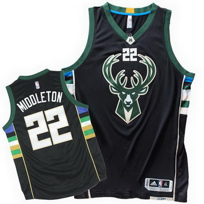 maglia nba khris middleton 22 2016 milwaukee bucks nero