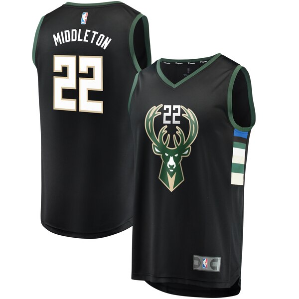 Maglia Khris Middleton 22 2020 Milwaukee Bucks Nero