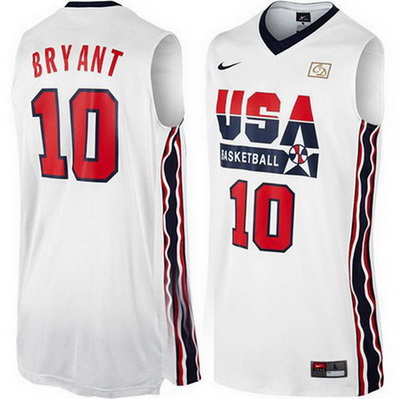 maglie basket kobe bryant 10 nba usa 1992 bianca