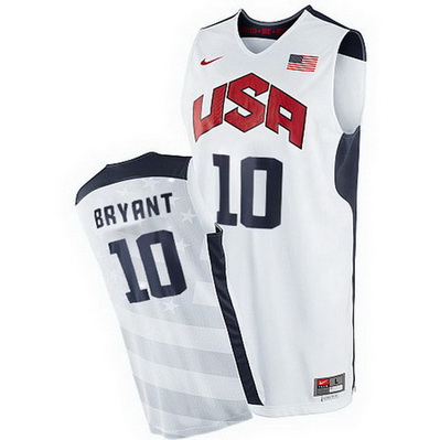 maglie uomo kobe bryant 10 nba usa 2012 bianca