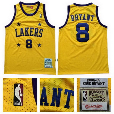 maglia kobe bryant 8 4 estrella retro los angeles lakers giallo